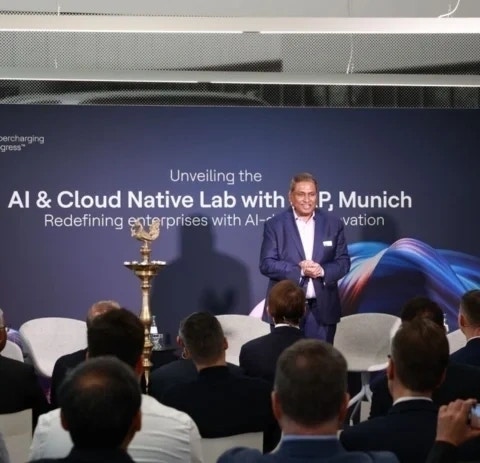 Die Eröffnungszeremonie für das Innovationslabor für SAP Business AI in München