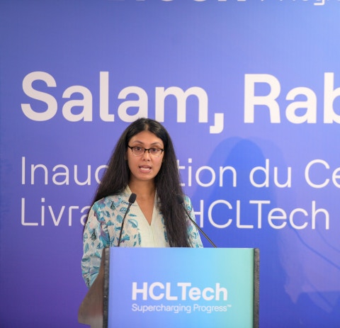 Roshni Nadar, Chairperson, HCLTech, inaugurated the delivery center in Rabat Roshni Nadar, Chairperson, HCLTech, inaugurated the delivery center in Rabat