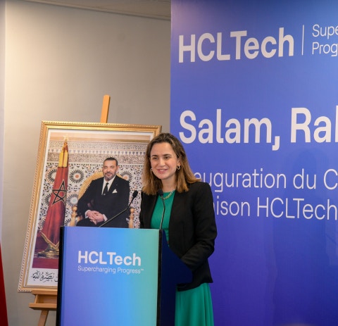 Her Excellency Dr. Ghita Mezzour joined the event among other dignitaries from the Moroccan government Her Excellency Dr. Ghita Mezzour joined the event among other dignitaries from the Moroccan government