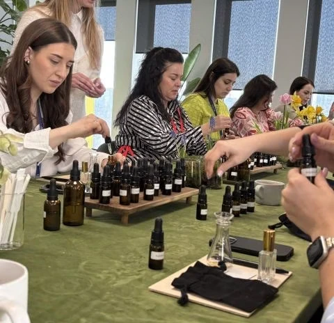 Celebrating International Women’s Day by crafting their own signature perfume blends. Celebrating International Women’s Day by crafting their own signature perfume blends.