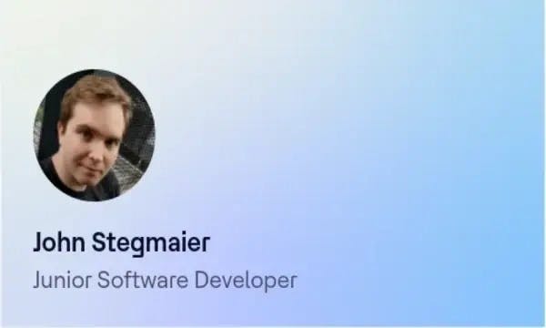 John Stegmaier, Junior Software Developer