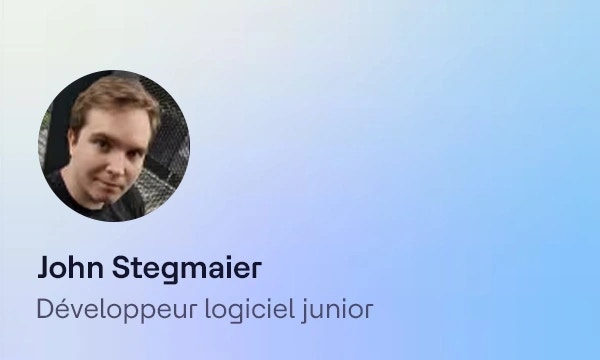 John Stegmaier, Développeur logiciel junior