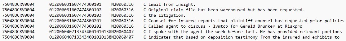 Sample source file from legacy systems