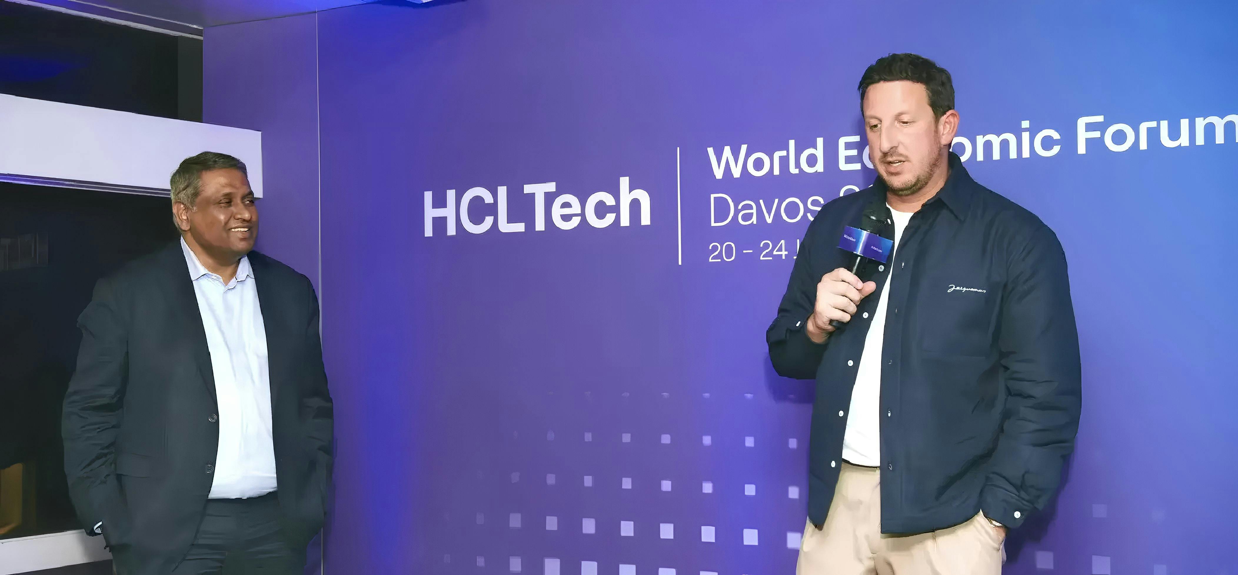Zack Kass (R), AI Futurist and Ex-Head of GTM at OpenAI, in conversation with C Vijayakumar, at WEF 2025